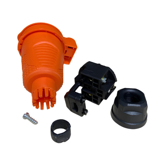 Prise hermétique orange en caoutchouc IP54 avec rabat 16A 250V type français (Pin) RDP-O-E Bylion