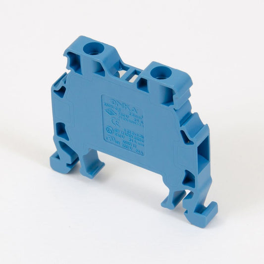 ONKA 2.5mm2 Bornier de connexion pour rail à vis Bornier pour rail DIN 2-fils bleu, 1010015