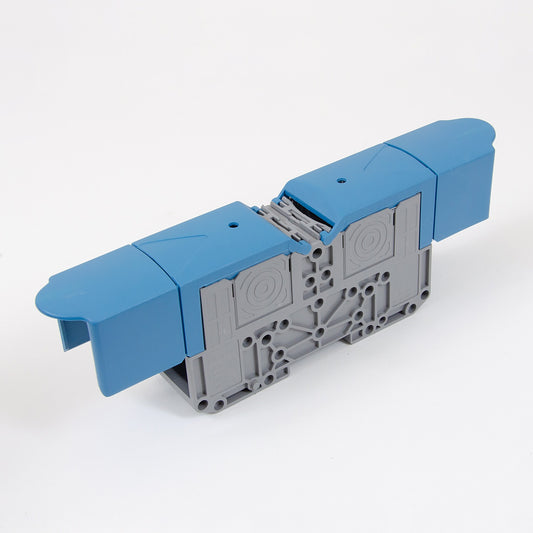 ONKA 120mm2 M10 Bornier de raccordement pour rail à vis Bornier pour rail DIN avec couvercle de protection, bleu, 1030076