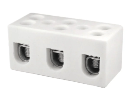 ONKA 10-16mm2 / 3-Coil Steatit / Connecteur céramique / porcelaine - BLOC DE TERMINAL PORCELAINE, 1070012