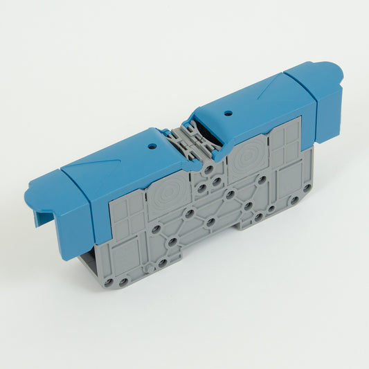 ONKA 95mm2 M8 Bornier pour rail à vis Bornier pour rail DIN avec couvercle de protection, bleu, 1030062