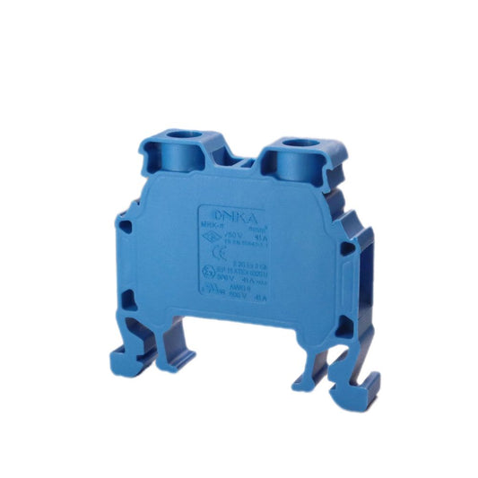 ONKA 6mm2 Bornier de connexion pour rail à vis Bornier pour rail DIN 2-fils bleu, 1010035
