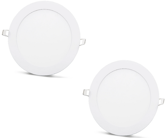 2 pcs SLIM cold white LED panel /6500K 15W / 1350Lm round recessed round (power included) 6500K YL10-1500