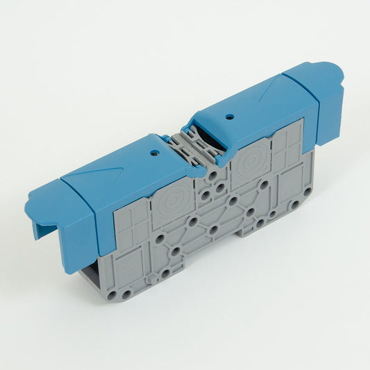 ONKA 70mm2 M8 Bornier pour rail à vis Bornier pour rail DIN avec couvercle de protection, bleu, 1030048