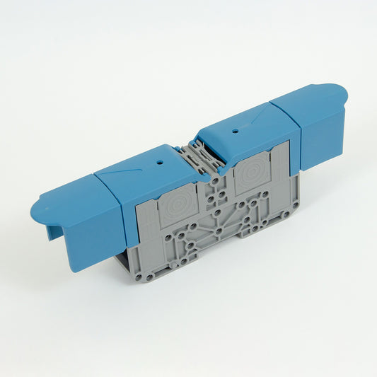 ONKA 150mm2 M12 Bornier de raccordement pour rail à vis Bornier pour rail DIN avec couvercle de protection, bleu, 1030091