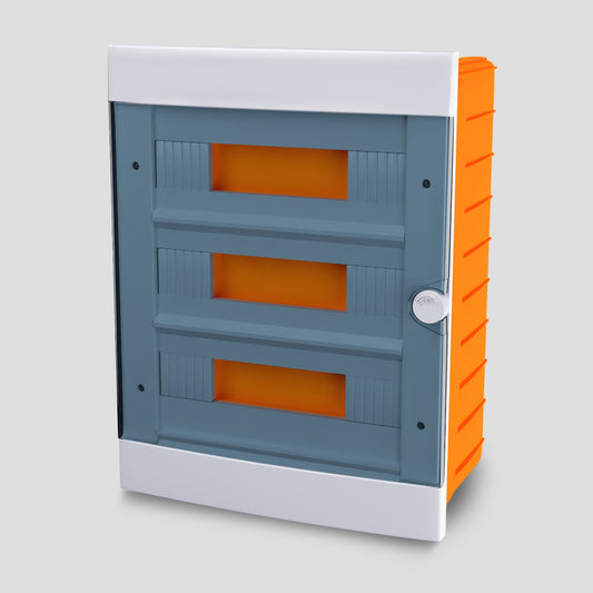 ARS Modular Panel 36 MOD (36 fuses), recessed plastic cabinet, transparent door IP40, 347415