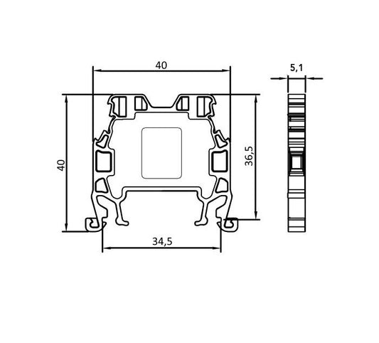 ONKA 1.5mm2 Bornier de connexion pour rail à vis Bornier pour rail DIN 2-fils bleu, 1010005