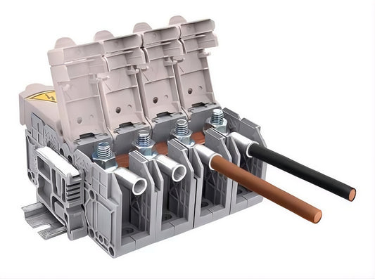 MRK Bloc de jonction 25 mm² pour montage sur rail (avec couvercle)