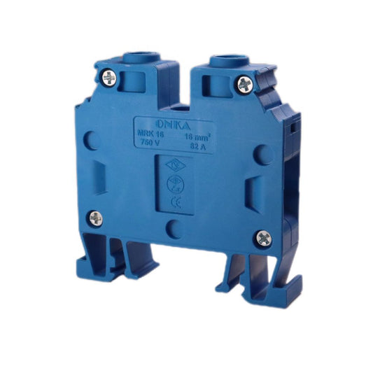 ONKA 16mm2 Bornier de connexion pour rail à vis Bornier pour rail DIN 2-fils bleu, 1010055
