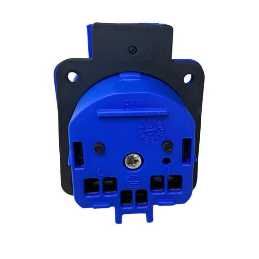 Prise hermétique 2P+Z, 230/220v, avec mise à la terre, IP44, avec clapet, bleu, 250V français