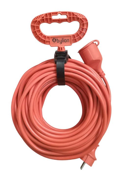 Câble d'extension en cuivre 3x1,5mm2, IP44, 15 m, 16A avec connecteur, type français