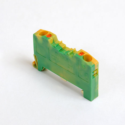 ONKA 4mm2 PE spring rail connector terminal block DIN rail terminal 2-wire grey, 1020299