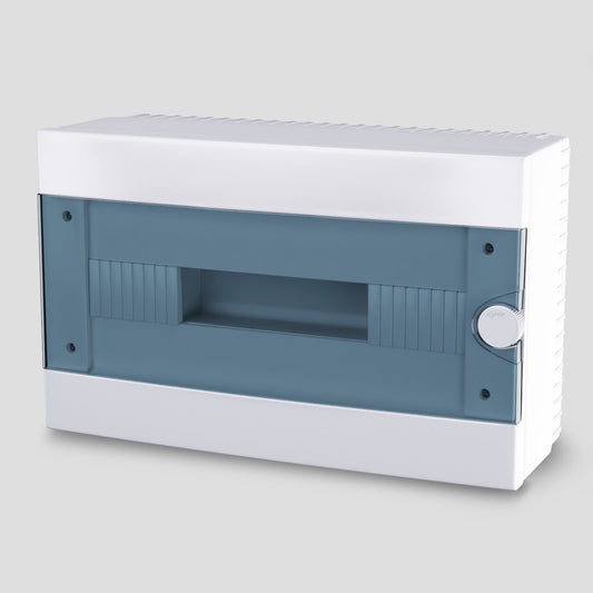 ARS Tableau modulaire 16 MOD (16 fusibles), armoire de distribution en saillie, plastique, porte transparente IP40, 346124