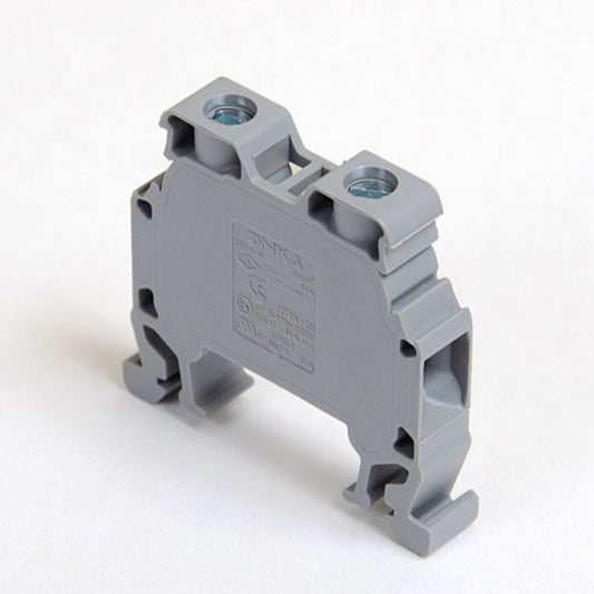 ONKA 6mm2 Bornier de connexion pour rail à vis Bornier pour rail DIN 2-fils gris, 1010032