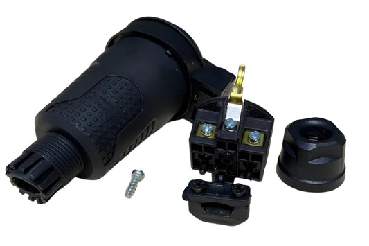 Prise hermétique en caoutchouc noir IP54 avec clapet 2P+Z 16A 250V SCHUKO RDP-F Bylion