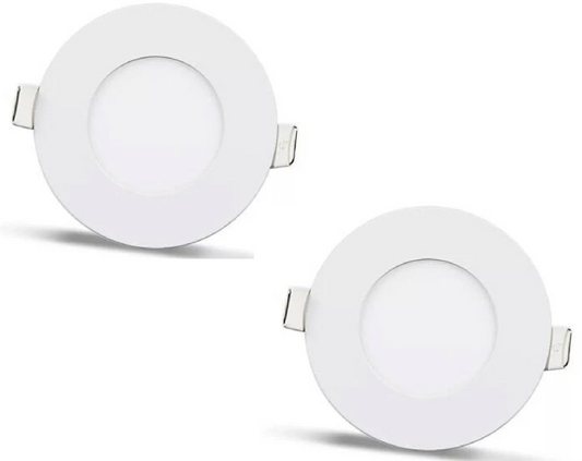 2 pieces - round LED panel 3W / 270Lm circular recessed (power supply included) 4000K YL10-0307