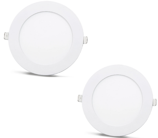 2 pieces - white SLIM LED panel 9W / 810 Lm circular recessed round (power supply included) 4000K YL10-0907