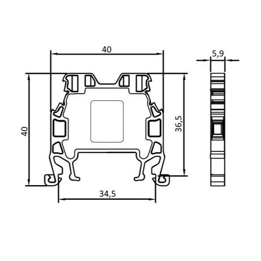 ONKA 2.5mm2 Bornier de connexion pour rail à vis Bornier pour rail DIN 2-fils bleu, 1010015