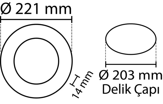 2 pieces - SLIM LED panel black white frame cool /6500K 18W / 1620Lm round recessed round (power included) 6500K YL10-1800-S