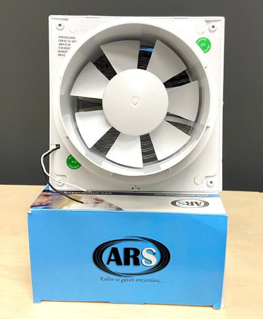 ARS - white wall-mounted axial fan for bathroom / WC with silent grille 150mm, 280 m3/h, 340043