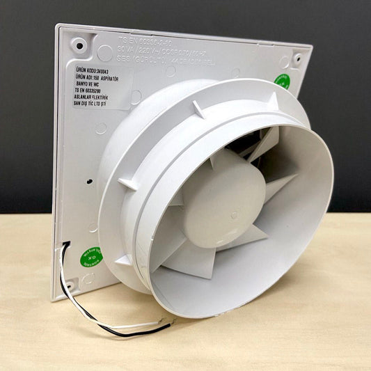 Alize ARS- white axial wall fan for bathroom / WC, white with silent grille 100mm, 90 m3/h, 348562