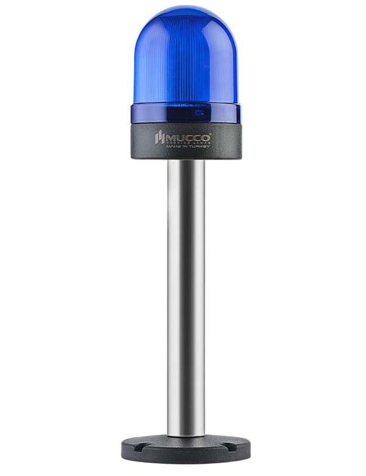 Clignotant ø70 NUT.CONN.SIGNAL BEACON WITH BUZZ, 40-250V AC/DC, BLUE WITH 20CM EXT.TUBE