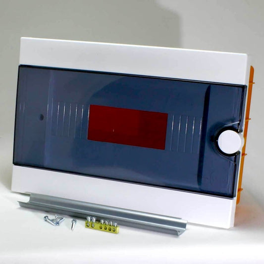 ARS Modular panel 9 MOD (9 fuses), recessed plastic cabinet, transparent door IP40, 341215