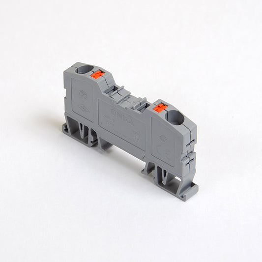 ONKA Connecteur pour rail à ressort 6mm2 Bornier pour rail DIN 2-fils gris, 1020034