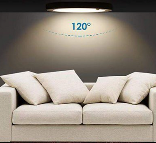 Plafonnier fin noir LED 20W plafoniera avec détecteur de mouvement PIR circulaire blanc froid / 6500K YL14-1810-S