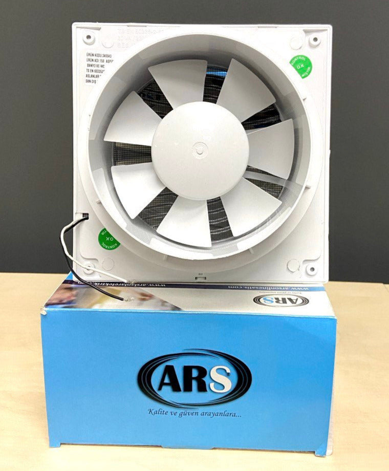 Alize ARS - ventilateur axial mural blanc pour salle de bains / WC avec grille silencieuse 150mm, 280 m3/h, 348564