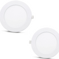 2 pces - SLIM Panneau LED blanc 12W / 180Lm rond à encastrer (alimentation incluse) 4000K YL10-1207