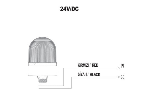 Clignotant ø70 NUT.CONN.SIGNAL BEACON WITH BUZZ, 40-250V AC/DC, BLUE WITH 20CM EXT.TUBE