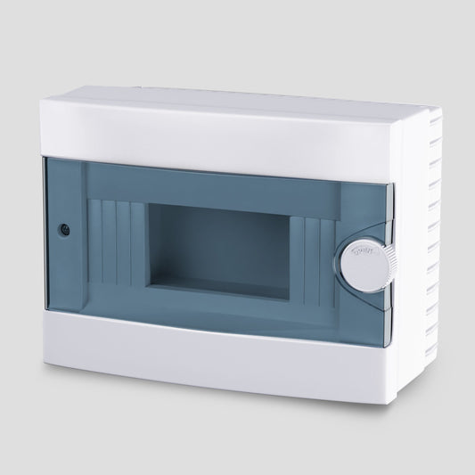 ARS Tableau modulaire 9 MOD (9 fusibles), armoire de distribution en saillie, plastique, porte transparente IP40, 341214