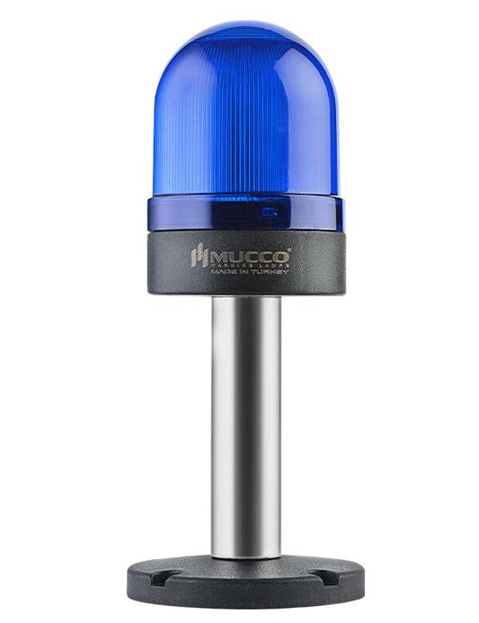 Clignotant ø70 NUT.CONN.SIGNAL BEACON WITH BUZZ, 40-250V AC/DC, BLUE WITH 10CM EXT.TUBE