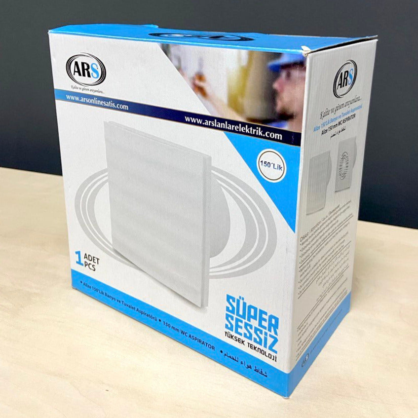 Alize ARS - ventilateur axial mural blanc pour salle de bains / WC avec grille silencieuse 150mm, 280 m3/h, 348564