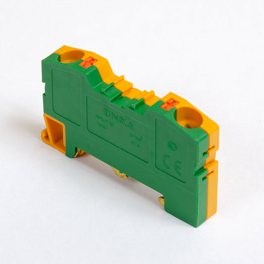 ONKA 10mm2 PE spring rail connector terminal block DIN rail terminal 2-wire grey, 1020300