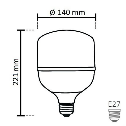 NOAS LED Bulb 60W (450W) type TORCH, Cool white / 6500K, 5400 Lm, YL95-6001