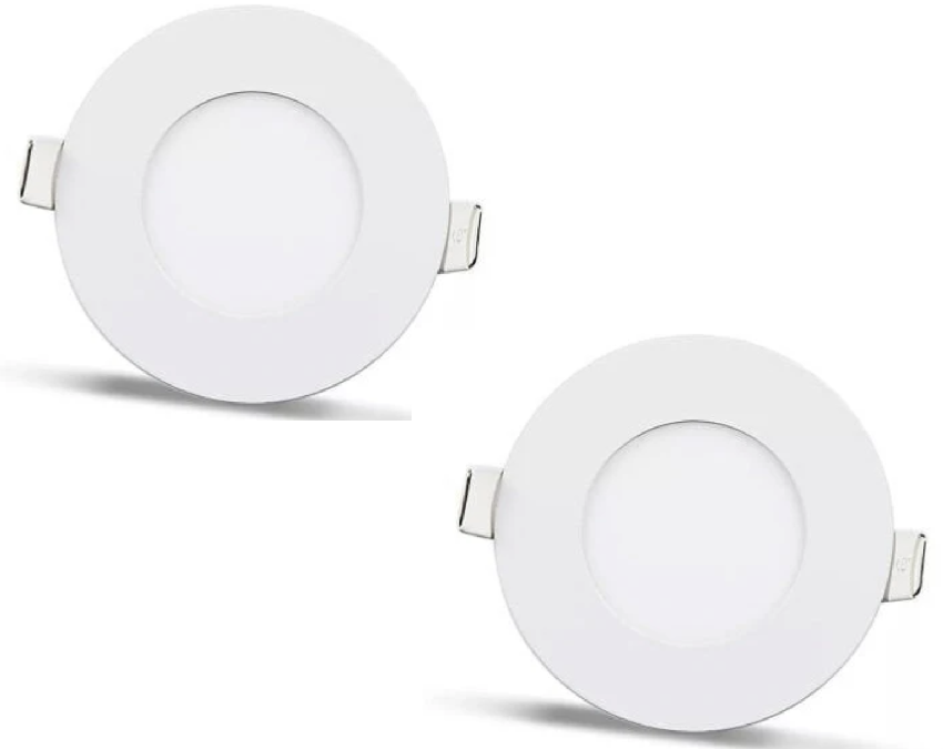 2pcs - panneau LED rond 3W / 270Lm blanc chaud circulaire encastré (alimentation incluse) 3200K YL10-0301