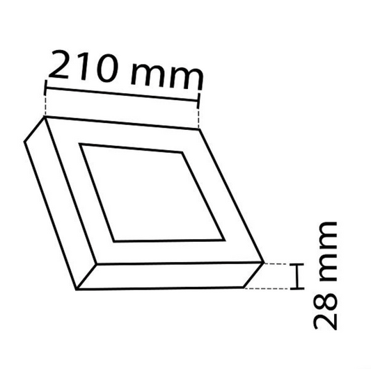 NOAS plafoniera, panneau LED 18W / 1620Lm blanc froid / 6500K plafond carré, YL15-1800