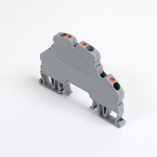 ONKA 2.5mm2, 2 étages bloc de jonction pour rail à ressort Bloc de jonction pour rail DIN 4-fils gris, 1020379