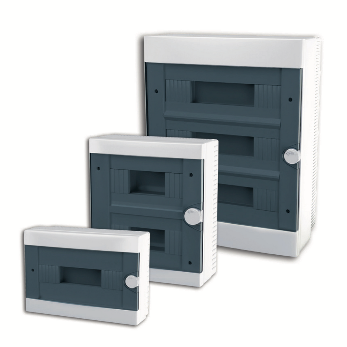 ARS Tableau modulaire 24 MOD (24 fusibles), armoire de distribution en saillie, plastique, porte transparente IP40, 341207