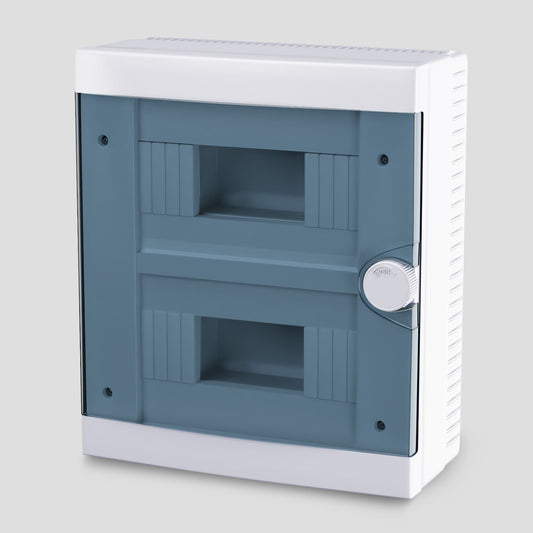 ARS Tableau modulaire 16 MOD (16 fusibles), armoire de distribution en saillie, plastique, porte transparente IP40, 341205