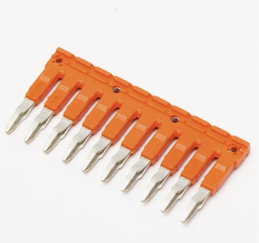 ONKA 4/10 Pont faîtier enfichable à 10 voies, isolé, universel (pour bornier à ressort et à vis 4mm2), 1060114