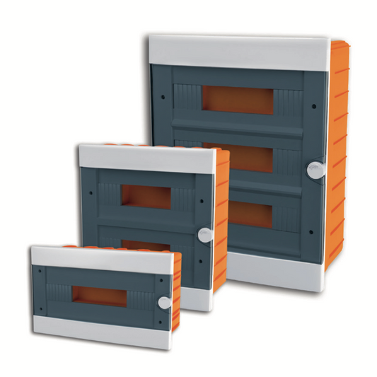 ARS Modular Panel 16 MOD (16 fuses), recessed plastic cabinet, transparent door IP40, 341206