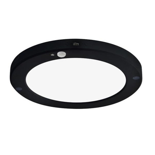 Plafonnier fin noir LED 20W plafoniera avec détecteur de mouvement PIR circulaire blanc froid / 6500K YL14-1810-S