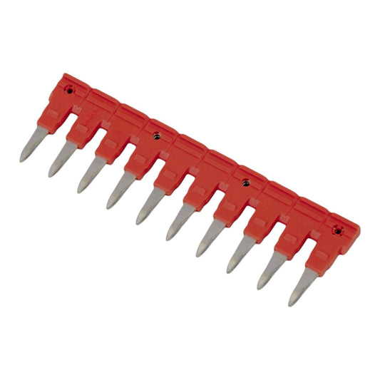 ONKA 6/10 Pont faîtier enfichable 10 pieds, isolé, pour bornier à ressort 6mm2, 1060129