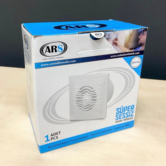 ARS-White bathroom/WC wall-mounted axial fan, white, with 100mm silent grille, 90 m3/h, 340041