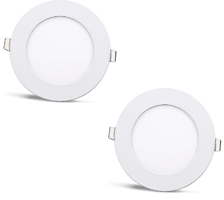 2 pcs - panneau LED rond 6W / 540Lm blanc circulaire encastré (alimentation incluse) 4000K YL10-0607