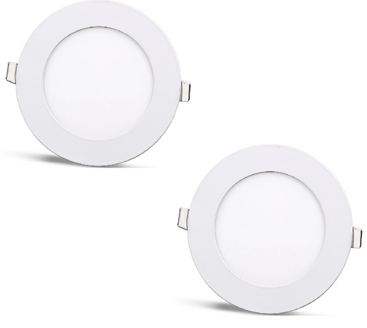 2 pcs - round LED panel 6W / 540Lm circular recessed (power supply included) 4000K YL10-0607