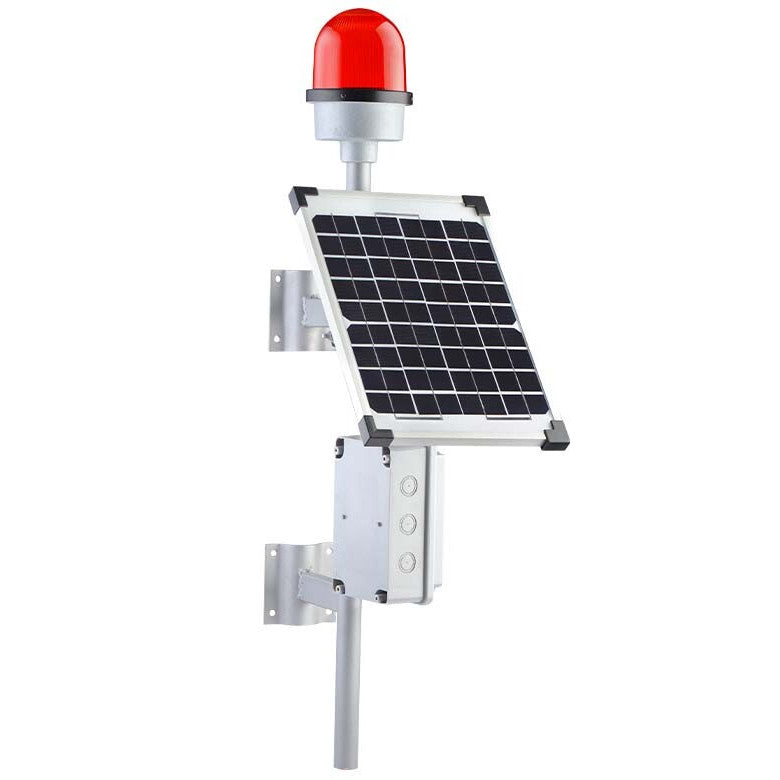 Clignotant de barrière avec panneau solaire